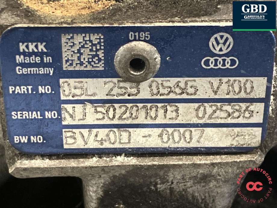 Turbo til VW Passat 2011-2015 (B7) (B7) (KKK|03L 253 010 G|03L 253 056 G|BV40D-0007)