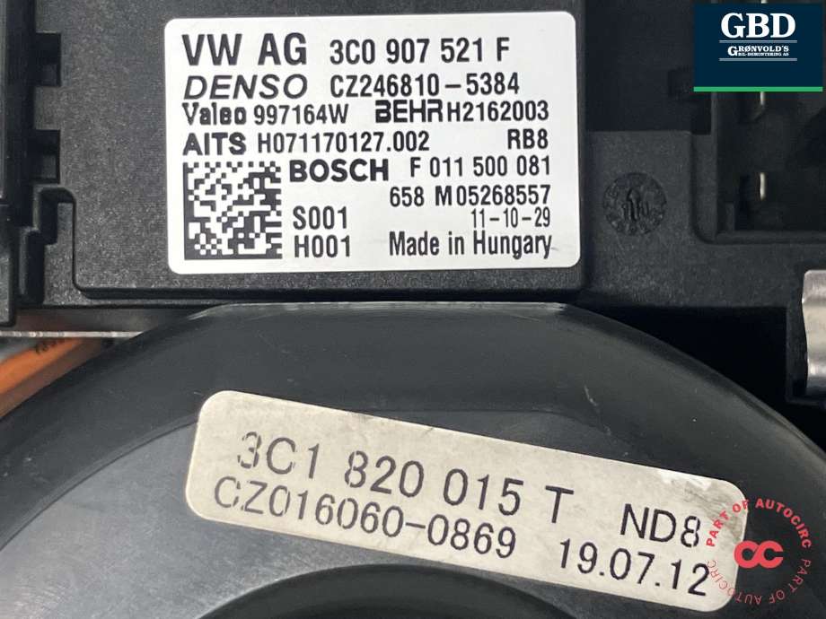 Varmeapparat motor til VW Passat 2011-2015 (B7) (B7) (1K1 820 021|3C0 907 521 F|3C1 820 015 T)