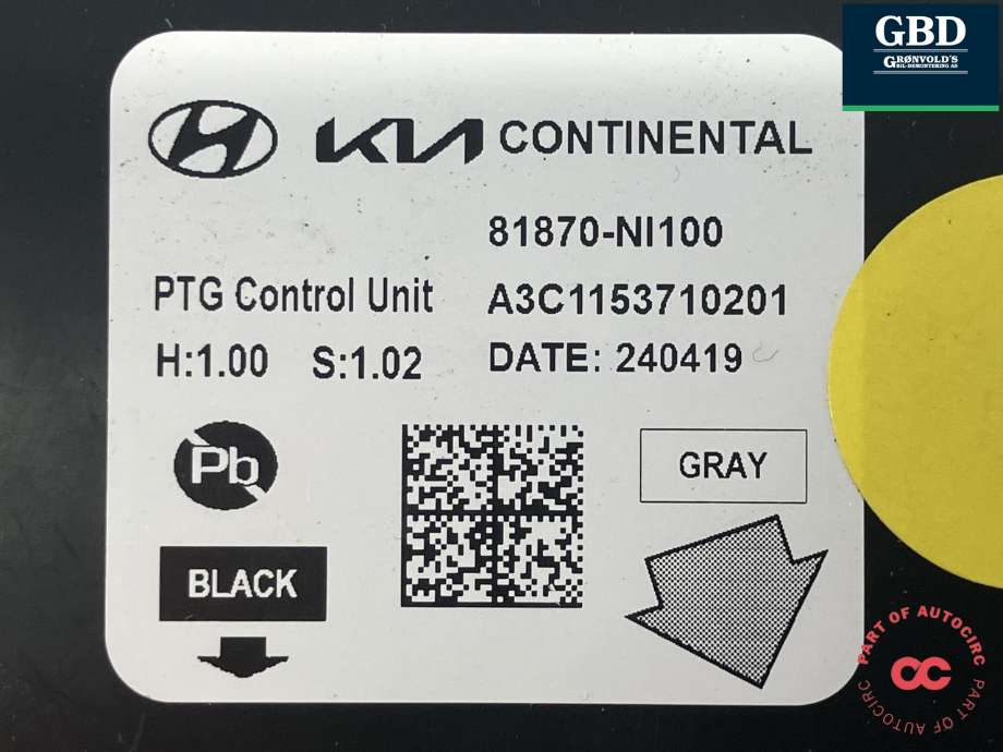 Styreenhet elektrisk bakluke til Hyundai Ioniq 5 2021-->> (CONTINENTAL|81870-NI100|)