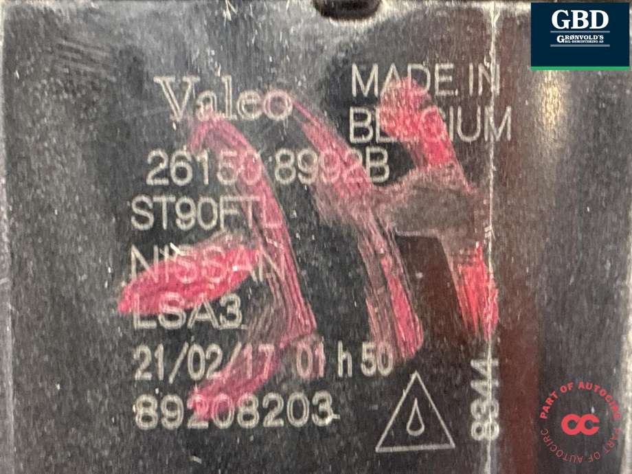 Tåkelykt høyre foran til Nissan Qashqai 2014-2021 (Type II) (261508992B|)