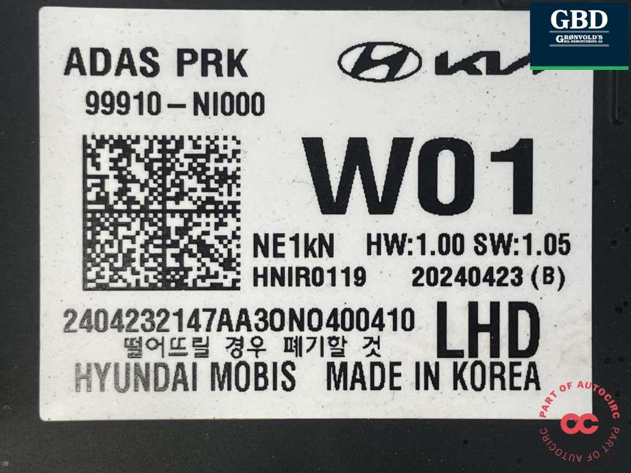 Styreenhet parkering til Hyundai Ioniq 5 2021-->> (MOBIS|99910-NI000|)