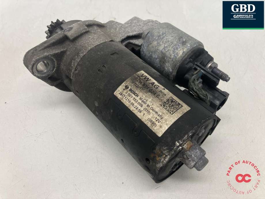 Starter diesel til VW Caddy 2015-2020 (Type III, Fase 3)  (BOSCH|02M 911 024 C|02M 911 024 CX|0 001 153 009)