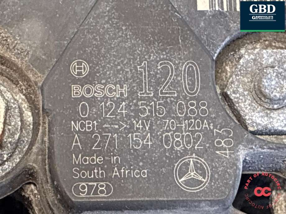 Dynamo til Mercedes CLK 2002-2009 (C209) (C209) (BOSCH|A 271 154 08 02|)