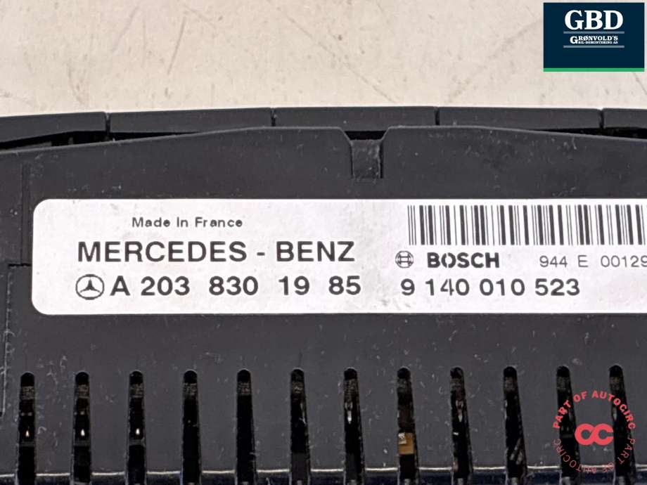 Varmeapparat betjening til Mercedes CLK 2002-2009 (C209) (C209) (A 203 830 32 85|A 203 830 19 85|)