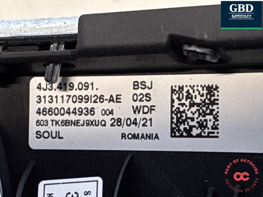 Ratt til Audi e-tron GT 2021-->> (4J3 419 091 BSJ|4J3 419 091|)