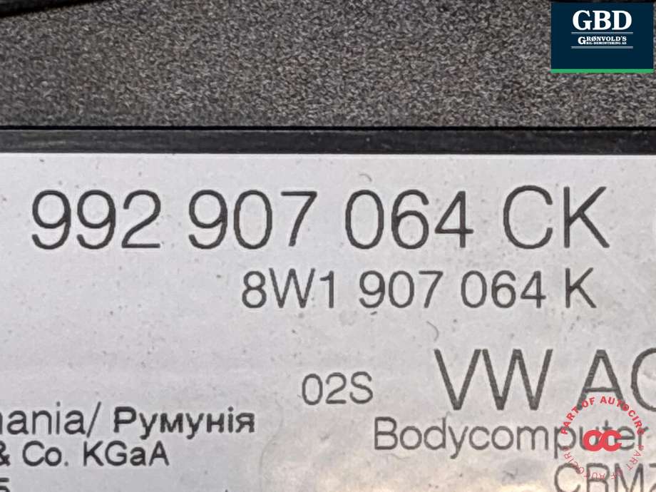 Styreenhet comfort (BCM) til Audi e-tron GT 2021-->> (992 907 064 DK|8W1 907 064 K|)