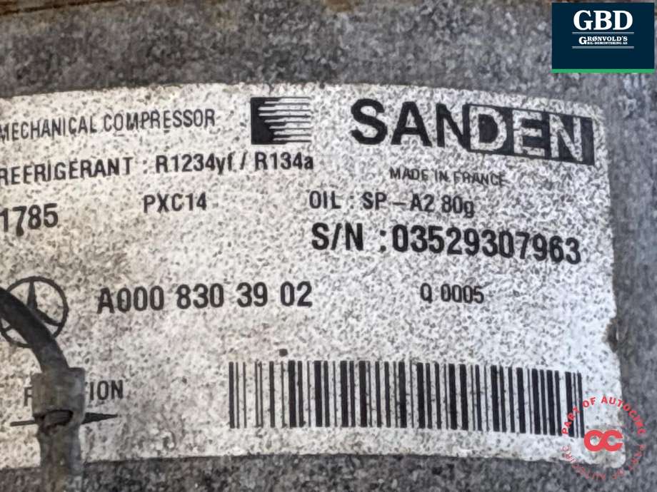 Aircondition kompressor til Mercedes Vito 2014-->> (W447) (W447) (A 000 830 39 02|)