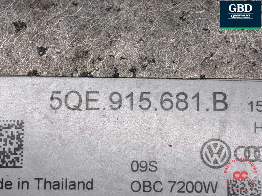 Batterilader (OBC - On Board Charger) til VW e-Golf 2017-2020 (Fase 2) (5QE 915 681 N|5QE 915 681 B|)