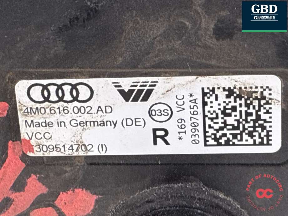 Fjær bak nivå luftpute/belg til Audi e-tron 2018-->>  (4M0 616 002 AK|4M0 616 002 AD|)