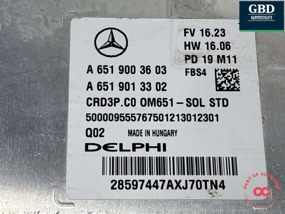 Styreenhet motor til Mercedes Sprinter 2018-->> (907/910) (907/910) (A 651 900 71 03|)