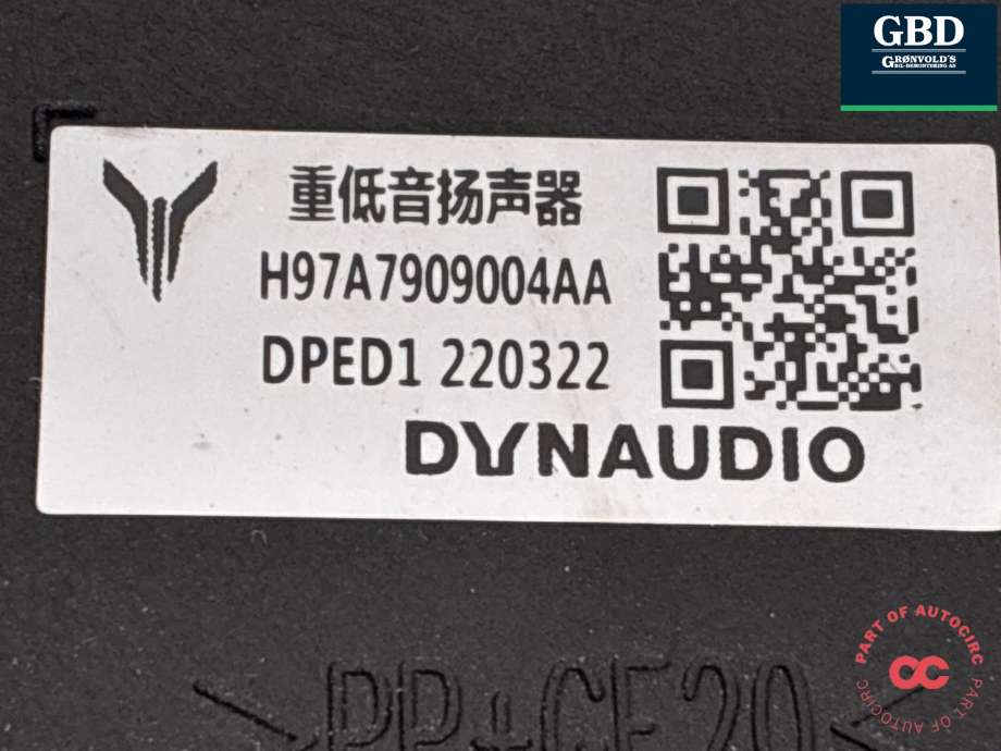 Bilstereo sub-woofer til Voyah Free 2021-->>  (DYNAUDIO||H97A7909004AA|220322)