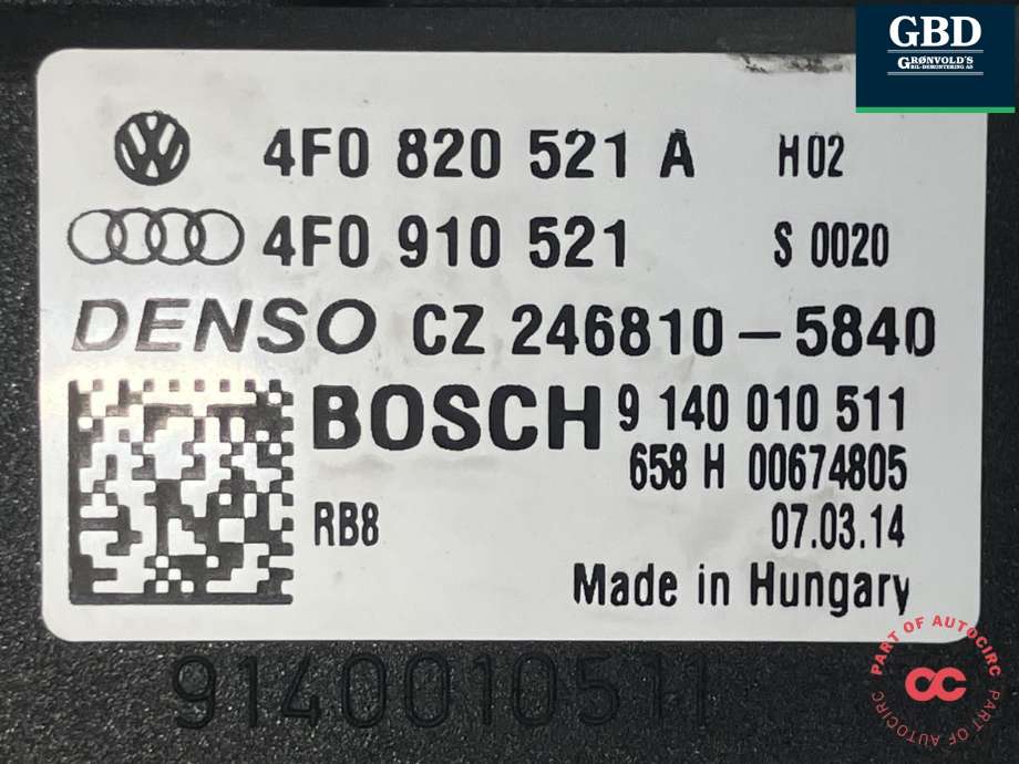 Varmeapparat motor til Audi A6 2005-2008 (Type III, Fase 1) (C6) (C6) (4F0 820 020 A|4F0 820 521 A|9 140 010 511)