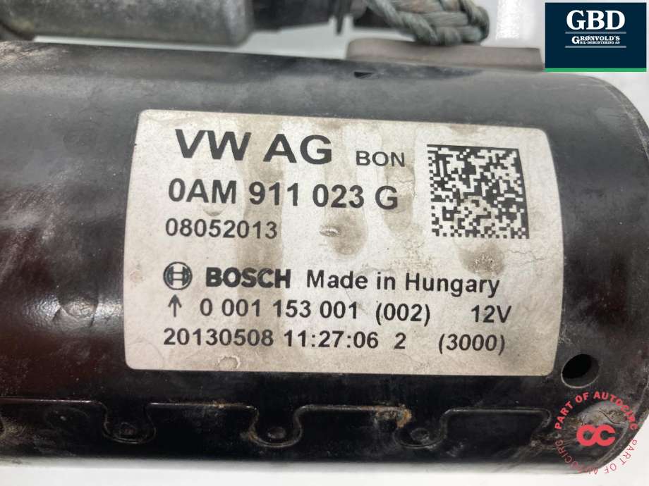 Starter diesel til VW Passat 2011-2015 (B7) (B7) (0AM 911 021 EX|0AM 911 021 BX|0AM 911 021 E | 0AM 911 023 G)