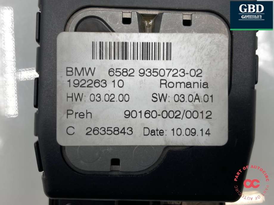 Bilstereo navigasjon betjeningspanel til BMW X4 2014-2018 (F26) (F26) (|6582 9350723-02)