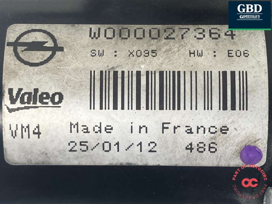 Viskermotor foran venstre til Opel Zafira Tourer 2012-2018 (VALEO||W000027364)