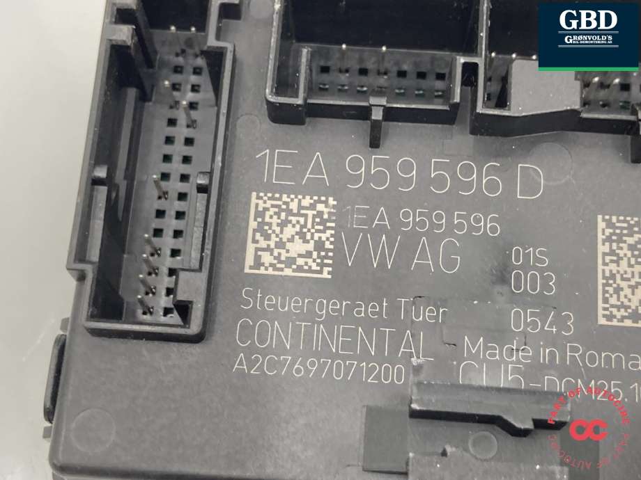 Styreenhet dør høyre bak til VW ID.4 2020-->> (|1EA 959 596 D)