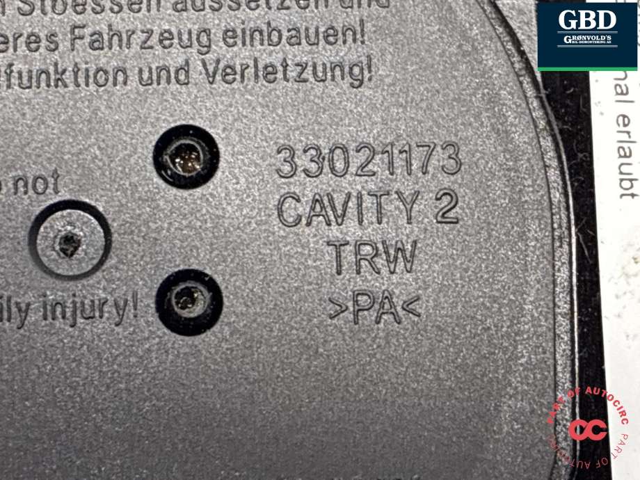Sikkerhetsbelte foran høyre til Iveco Daily 2014-->> (Type VI)  (500324292|33021173|)