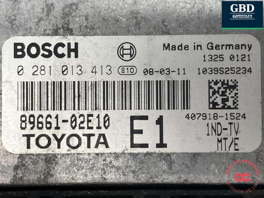 Styreenhet motor til Toyota Auris 2007-2010 (Type I, Fase 1) (BOSCH|8966002F81|89661-02E10|0 281 013 413)