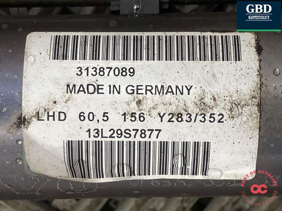 Tannstang til Volvo V60/V60 CC 2013-2018 (Type I, Fase 2) (36001632|31387089|)