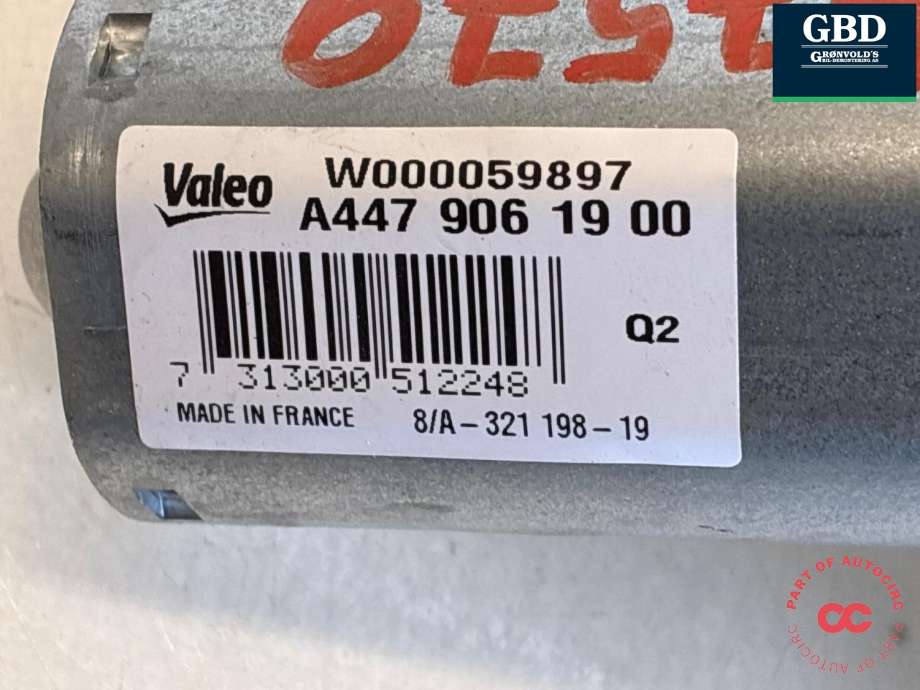 Viskermotor bakrute til Mercedes Vito 2014-->> (W447) (W447) (A 447 906 19 00|)