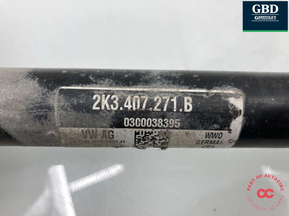 Drivaksel venstre foran, diesel/automat til VW Passat 2011-2015 (B7) (B7) (1K0 407 271 PF|2K0 407 271 E|2K3 407 271 B)