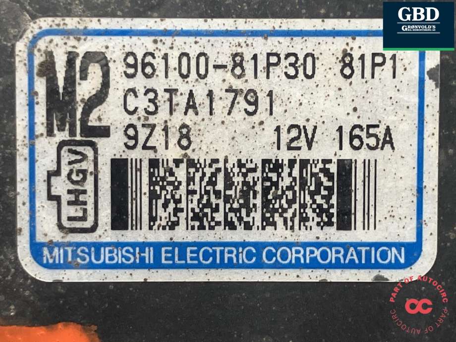 Dynamo til Suzuki Swift 2017-->>  (MITSUBISHI|96100-81P30-000|96100-81P30|C3TA1791)