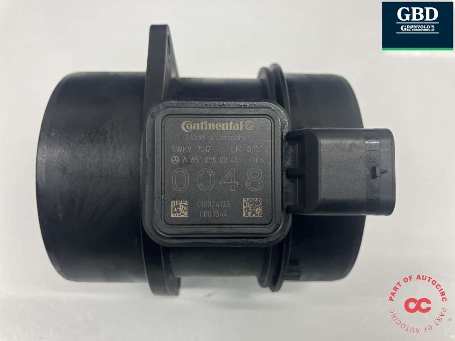 Luftmengde/luftmassemåler til Mercedes E-Klasse 2013-2016 (Fase 2) (W212) (W212) (CONTINENTAL|A 651 090 00 48|018024133|0003544)