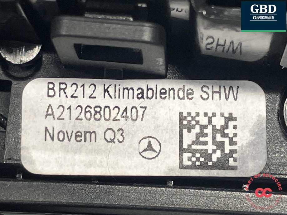 Varmeapparat betjening til Mercedes E-Klasse 2013-2016 (Fase 2) (W212) (W212) (A 212 900 68 27|A 212 830 50 00|A 212 900 48 25)