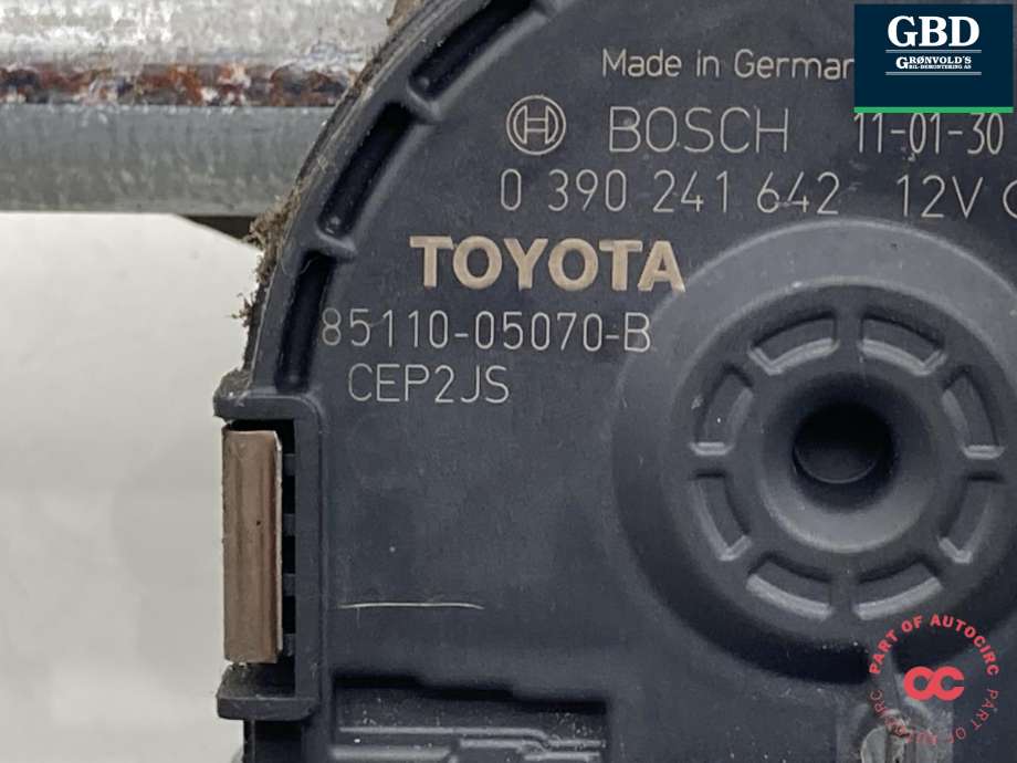 Viskermotor frontrute komplett m/overføring til Toyota Avensis 2009-2015 (Type III, Fase 1) (8501005080|85010-05080-G|85110-05070-B)