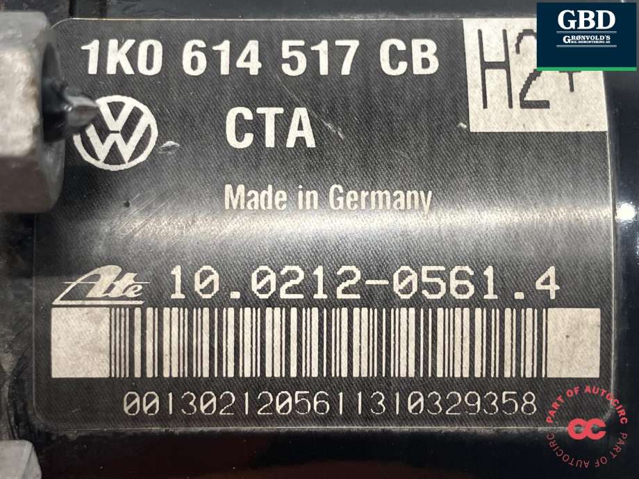 ABS sentral til VW Golf, Plus/Cross 2009-2013 (Fase 2)  (ATE|1K0 614 517 AT BEF|1K0 614 517 CB|1K0 907 379 AT)