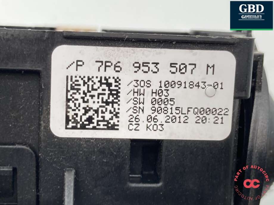 Bryter combi til VW Touareg 2010-2018 (Type II)  (7P6 953 502|7P6 953 507 M)