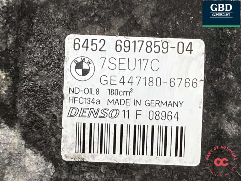 Aircondition kompressor til BMW 5-Serie 2003-2010 (E60/E61) (E60/E61) (64 50 9 174 802|6452 6917859-04|)