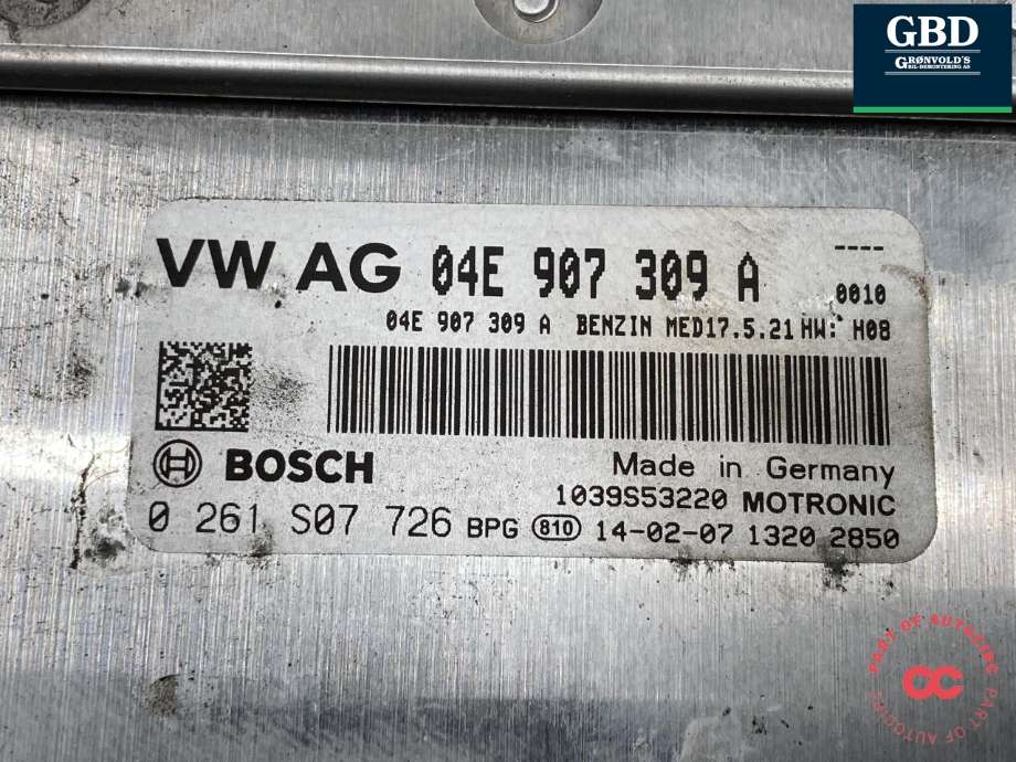Styreenhet motor til Audi A3 2012-2016 (Type III, Fase 1)  (04E 906 016 DF 8V0|04E 907 309 A|)
