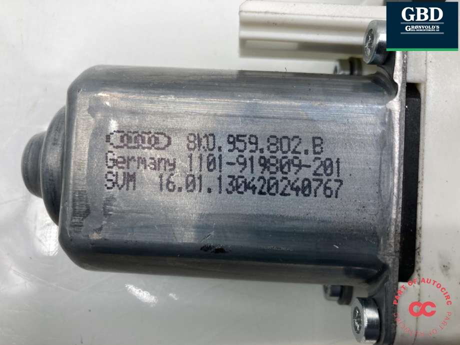 Ruteheis, kun motor, høyre foran til Audi Q5 2012-2017 (Type I, Fase 2)  (8K0 959 802 B|)
