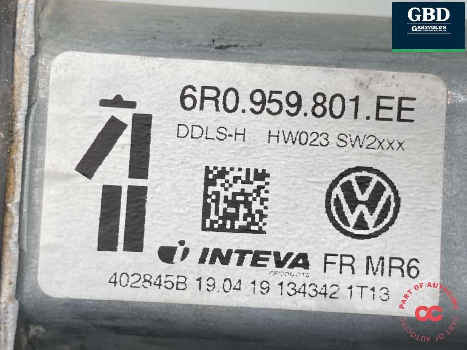Ruteheis, kun motor, venstre foran til VW Amarok 2016-2022 (Type I, Fase 2)  (6R0 959 801 EE Z0J|6R0 959 801 EE Z04|)