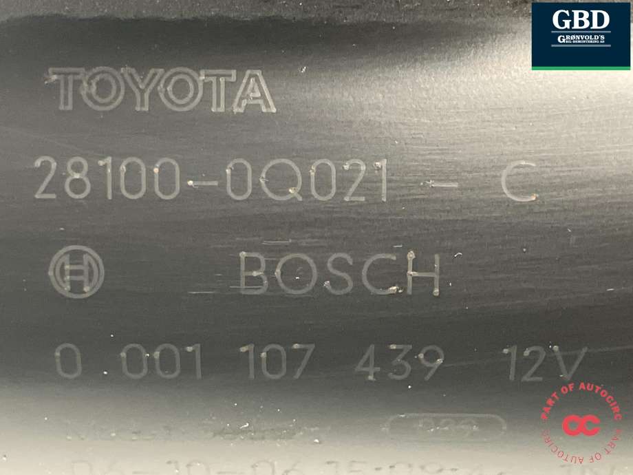 Starter til Toyota Aygo 2005-2014 (Type I) (BOSCH|281000Q021|28100-0Q021|0 001 107 439)