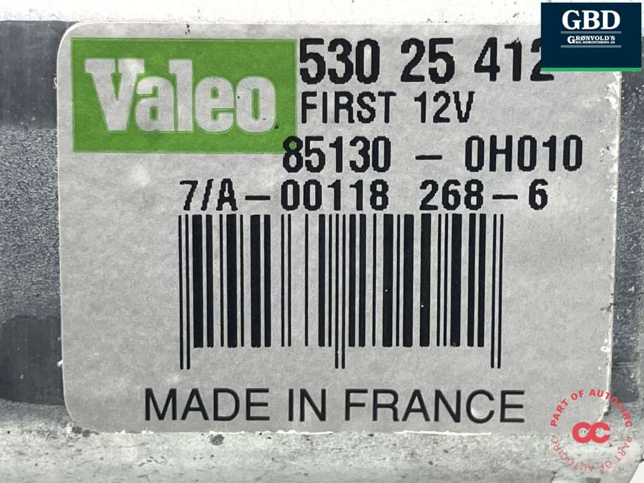 Viskermotor bakrute til Toyota Aygo 2005-2014 (Type I)  (VALEO|851300H010|85130-0H010|530 25 412)