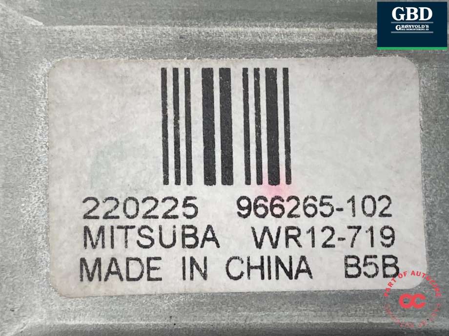 Ruteheis, kun motor, høyre bak til Volvo XC90 2015-2025 (Type II) (31349759|966265-102|)