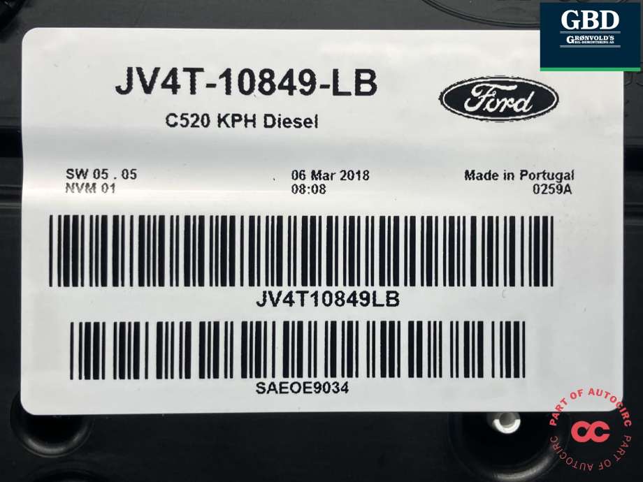 Instrumentpanel til Ford Kuga 2013-2019 (2475641|KV4T-10849-LB|JV4T-10849-LB)