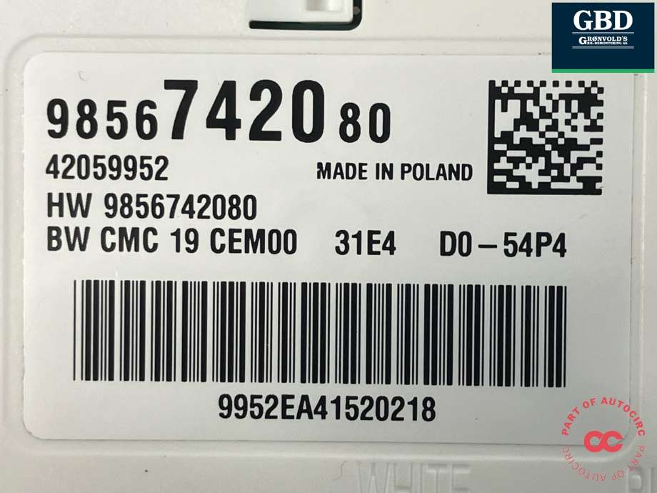 Styreenhet batteri elbil (BMS - Battery Management System) til Opel Astra L 2022-->> (98 668 011 80|42059952|)