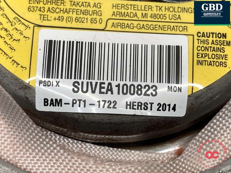 Airbag rattpute til Tesla Model S 2013-2016 (Fase 1) (1022506-00-A|SUVEA100823|BAM-PT1-1722)