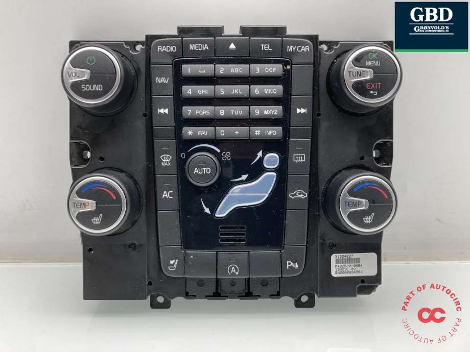 Bilstereo betjeningspanel til Volvo V70, 2007-2013 (Type III, Fase 1)  (31443427)
