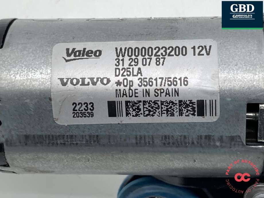 Viskermotor bakrute til Volvo V70 2007-2013 (Type III, Fase 1) (31290787|)