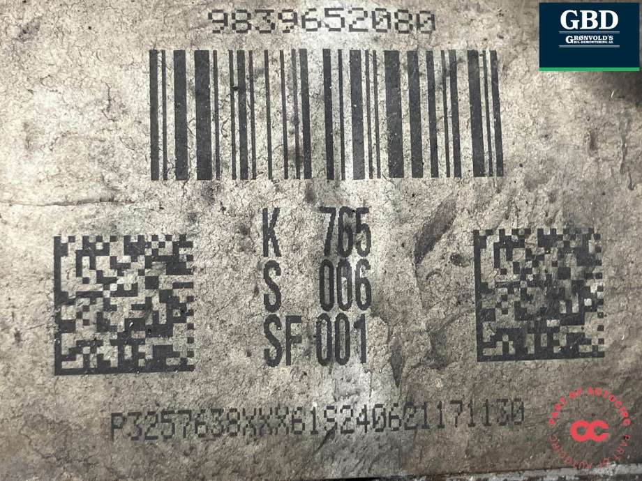 Partikkelfilter til Citroën Berlingo 2019-->> (Type III) (16 862 295 80|98 396 520 80|)