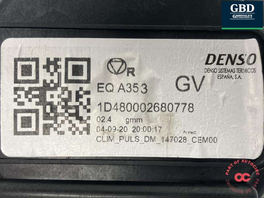 Varmeapparat motor til Citroën Berlingo 2019-->> (Type III)  (DENSO|98 497 170 80|98 212 923 80|EQ A353)