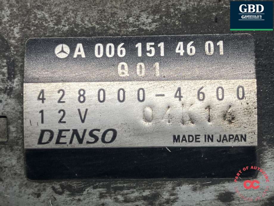 Starter diesel til Mercedes C-Klasse 2007-2011 (Fase 1) (W204) (W204) (DENSO|A 006 151 46 01|428000-4600|)