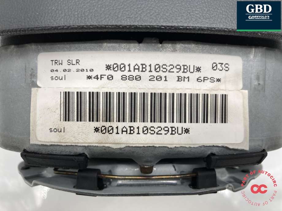 Airbag rattpute til Audi A6 2008-2011 (Type III, Fase 2) (C6) (C6) (4F0 880 201 BM 6PS|)