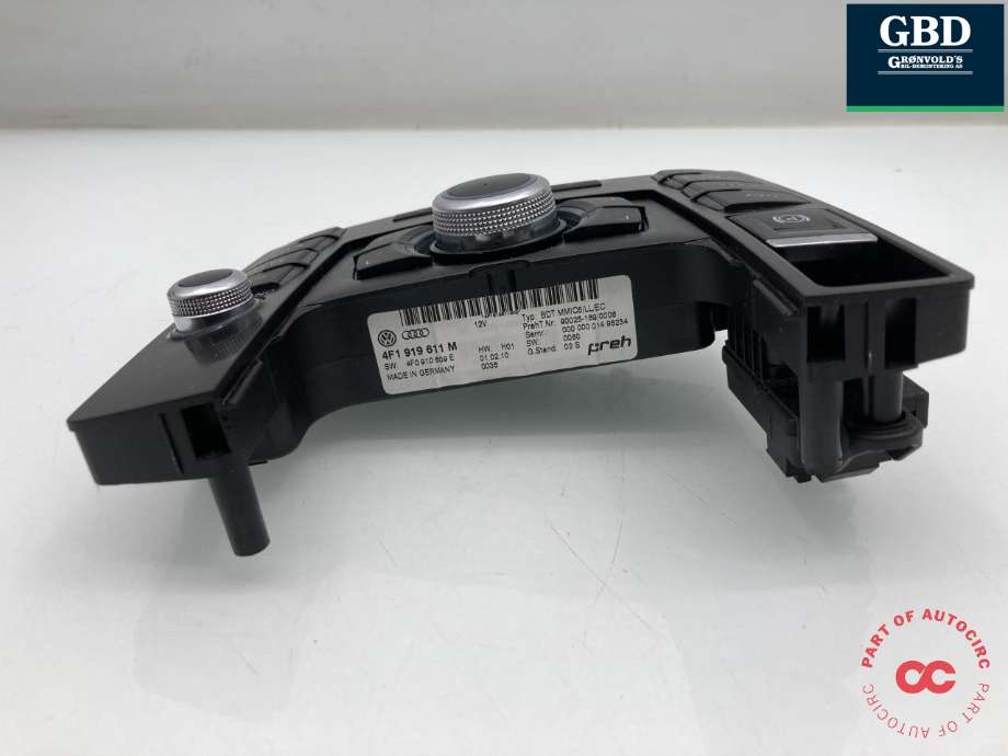 Bilstereo navigasjon betjeningspanel til Audi A6 2008-2011 (Type III, Fase 2) (C6) (C6) (4F1 919 611 J H77|4F1 919 611 M|)