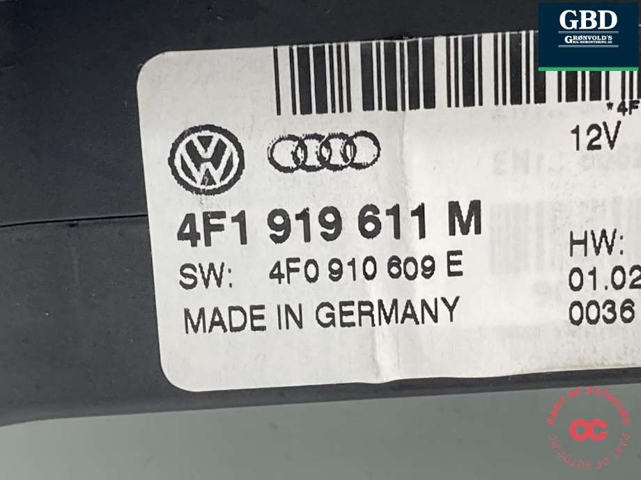 Bilstereo navigasjon betjeningspanel til Audi A6 2008-2011 (Type III, Fase 2) (C6) (C6) (4F1 919 611 J H77|4F1 919 611 M|)