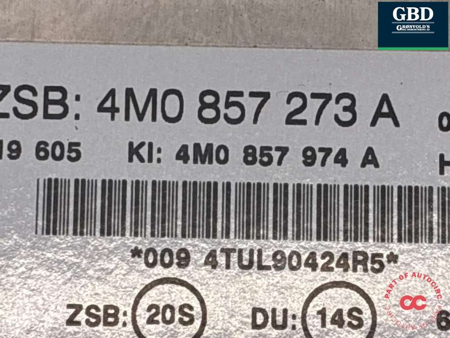 Bilstereo navigasjon skjerm til Audi Q7 2015-->> (Type II)  (4M0 857 273 A  6PS|4M0 857 273 A|)